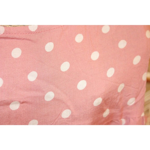 XL,POLKA DOT Blouse,pink polka dot shirt,women polka dot blouse - Picture 6 of 10